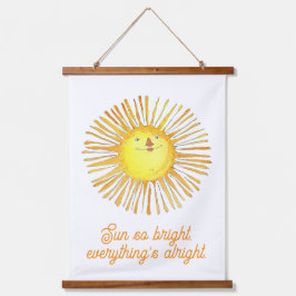 Sun so bright wandteppich mit holzrahmen