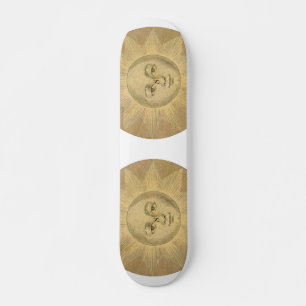 Sun - Solar Detail aus antiker Karte um 1780 Skateboard