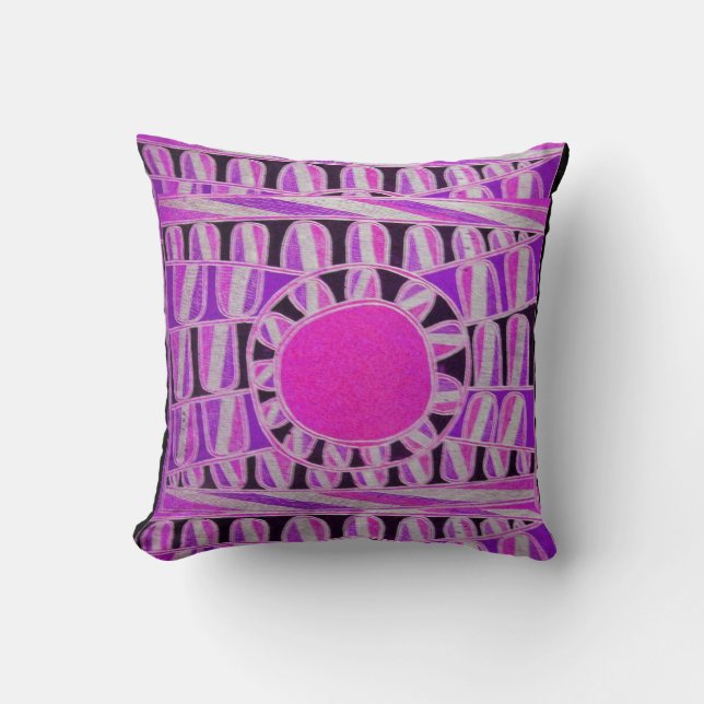 SUN SOLAR ENERGIE Blue Pink Lila Schwarz-weiß Kissen (Vorderseite)