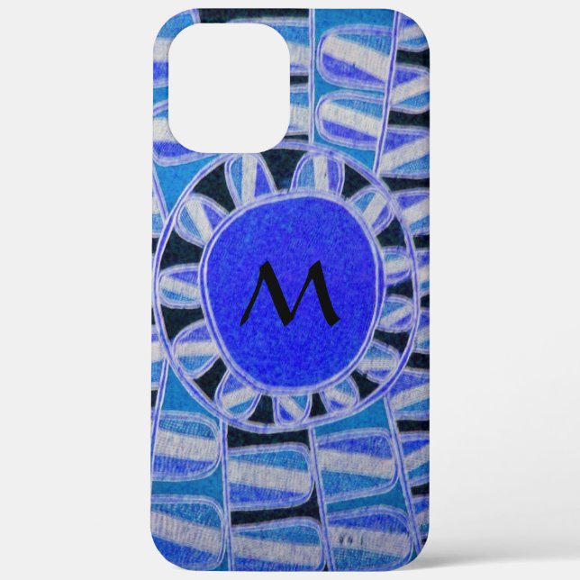 SUN SOLAR ENERGIE MONOGRAM Blau Schwarz Case-Mate iPhone Hülle (Rückseite)