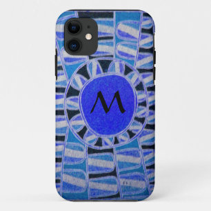 SUN SOLAR ENERGIE MONOGRAM Blau Schwarz iPhone 11 Hülle