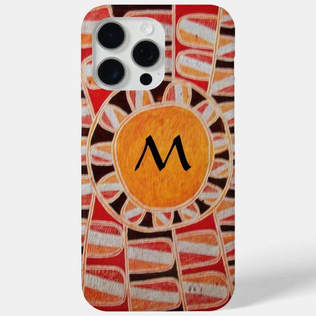 SUN SOLAR ENERGIE MONOGRAM Gelb orange rot schwarz Case-Mate iPhone Hülle (Rückseite)