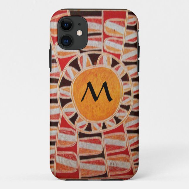 SUN SOLAR ENERGIE MONOGRAM Gelb orange rot schwarz Case-Mate iPhone Hülle (Rückseite)