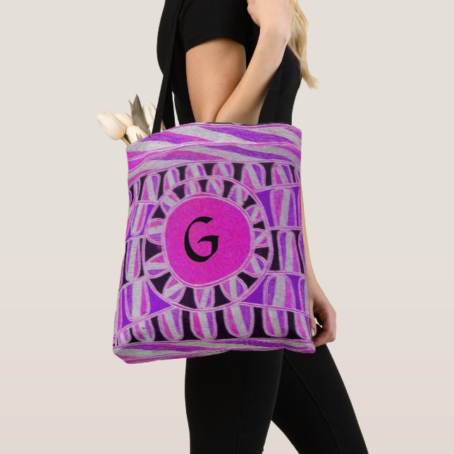 SUN SOLAR ENERGIE MONOGRAM Pink Fuchsia Black Tasche (Von Nahem)