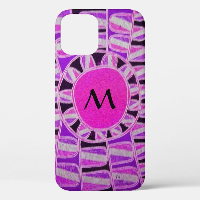 SUN SOLAR ENERGIE MONOGRAM Pink Lila Schwarz Case-Mate iPhone Hülle (Rückseite)