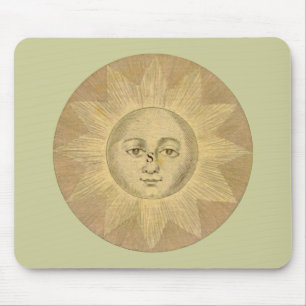 Sun - Solardetail von der antiken Karte circa 1780 Mousepad
