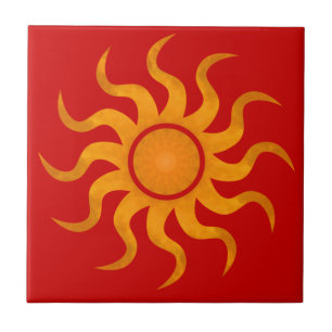 Sun Spicy Red Tile - Klein Fliese