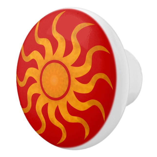 Sun Spicy Red Tile - Large Keramikknauf (Rechts)