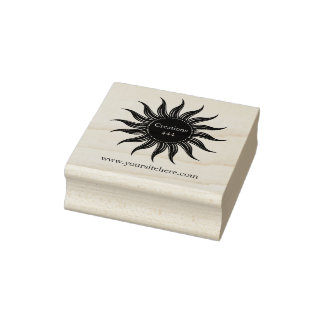 Sun Stamm Schwarz Sonnenschein Silhouette Logo Gum Gummistempel