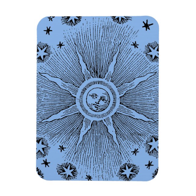 Sun Stars Antiquitäten Night Sky Mittelalterliches Magnet (Vertikal)