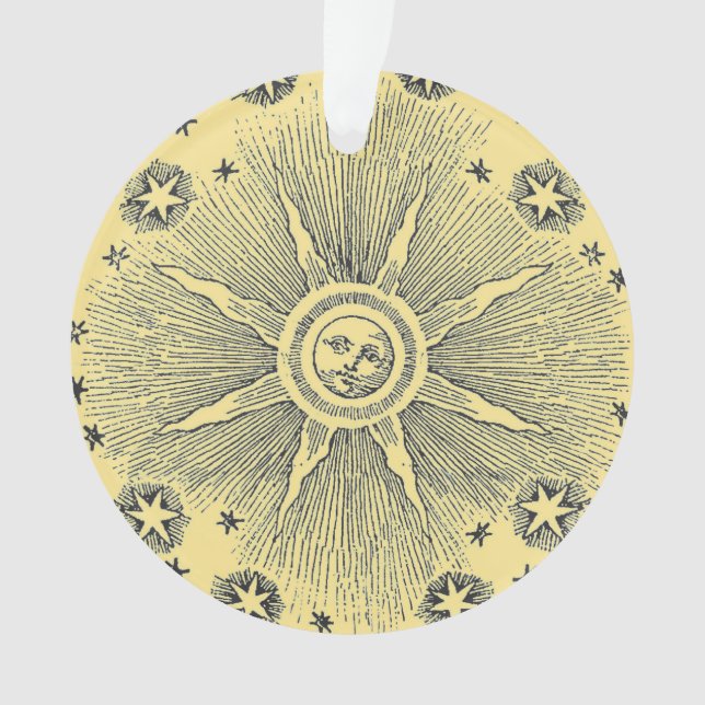 Sun Stars Antiquitäten Night Sky Mittelalterliches Ornament (Vorderseite)