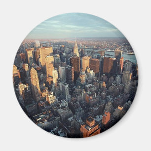 Sun stellt auf New York City Stadt-scape Ansicht Magnet