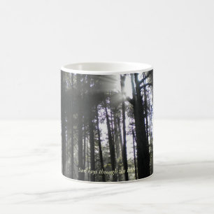 Sun-Strahlen durch die Bäume Kaffeetasse