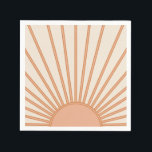 Sun Sunrise Earth Tones Terracotta Retro Sunshine Serviette<br><div class="desc">Sun Print - Beige- und Erdtöne - Sonnenschein,  Moderner Abstrakt geometrischer Sonnenaufgang.</div>
