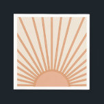 Sun Sunrise Earth Tones Terracotta Retro Sunshine Serviette<br><div class="desc">Sun Print - Beige- und Erdtöne - Sonnenschein,  Moderner Abstrakt geometrischer Sonnenaufgang.</div>