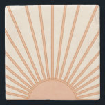 Sun Sunrise Earth Tones Terracotta Retro Sunshine Steinuntersetzer<br><div class="desc">Sun Print - Beige- und Erdtöne - Sonnenschein,  Moderner Abstrakt geometrischer Sonnenaufgang.</div>