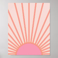 Sun Sunrise Pink Abstrakt Retro Sunshine