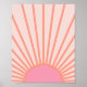 Sun Sunrise Pink Abstrakt Retro Sunshine Poster (Vorne)