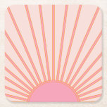 Sun Sunrise Pink Abstrakt Retro Sunshine Rechteckiger Pappuntersetzer<br><div class="desc">Pink Sun Print - Sunshine,  Moderner Abstrakter geometrischer Sonnenaufgang.</div>