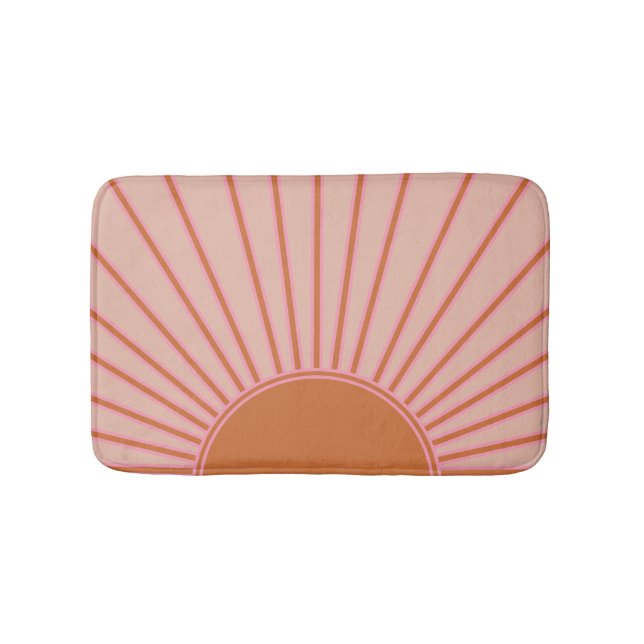 Sun Sunrise Terracotta Earth Tones Sunshine Badematte (Vorderseite)