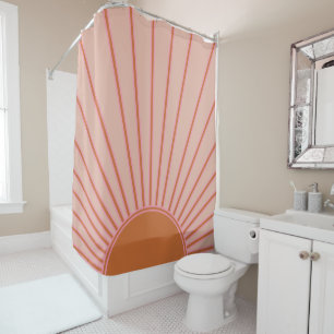 Sun Sunrise Terracotta Earth Tones Sunshine Duschvorhang