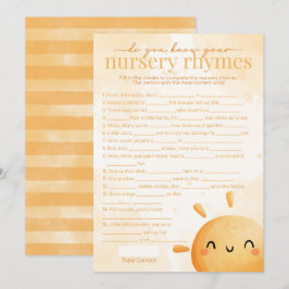 Sun Sunshine Kinderzimmer Rhyme Baby Showspiel Einladung