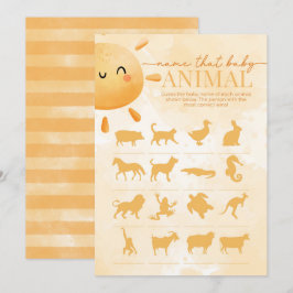 Sun Sunshine Name, Baby Animal Dusche Game Einladung