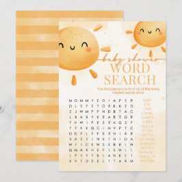 Sun Sunshine Word Search Baby Showspiel Einladung