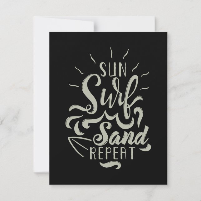 Sun Surf Sand wiederholen Dankeskarte (Vorderseite)