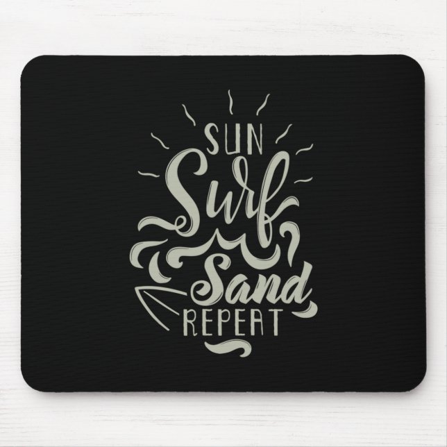 Sun Surf Sand wiederholen Mousepad (Vorne)