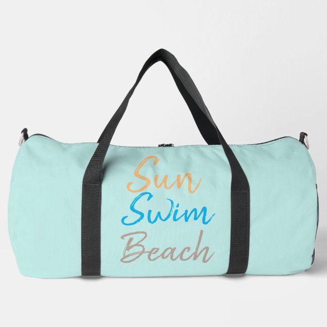 Sun Swim Beach Minimal Print Duffle Bag (Vorderseite)