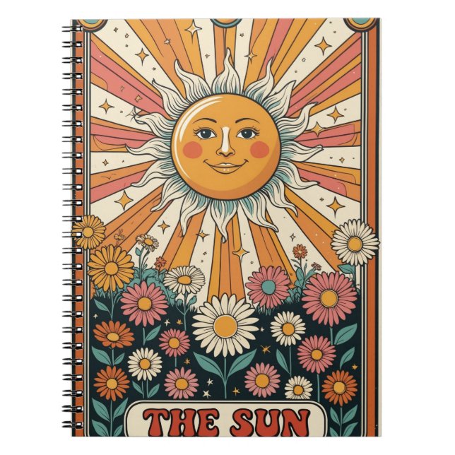 Sun Tarot Notebook, Boho Sun Journal Notizblock (Vorderseite)