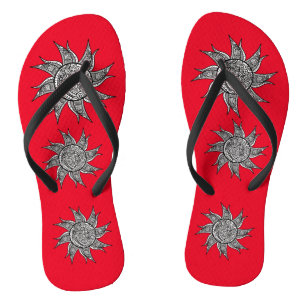 Sun Tattoo Thunder_Cove im Henna-Stil Flip Flops
