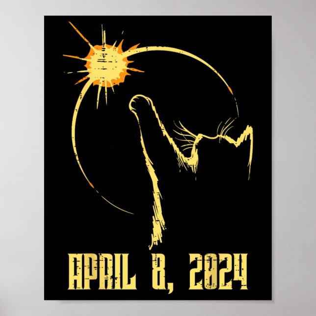 Sun Total Solar Eclipse 2024 April 8 Männer Frauen Poster (Vorne)