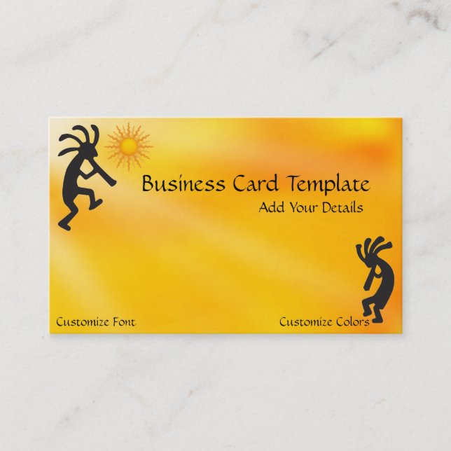 Sun Two Kokopelli Logo Business Card Visitenkarte (Vorderseite)
