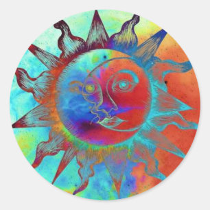 Sun u. Mond-runder Aufkleber