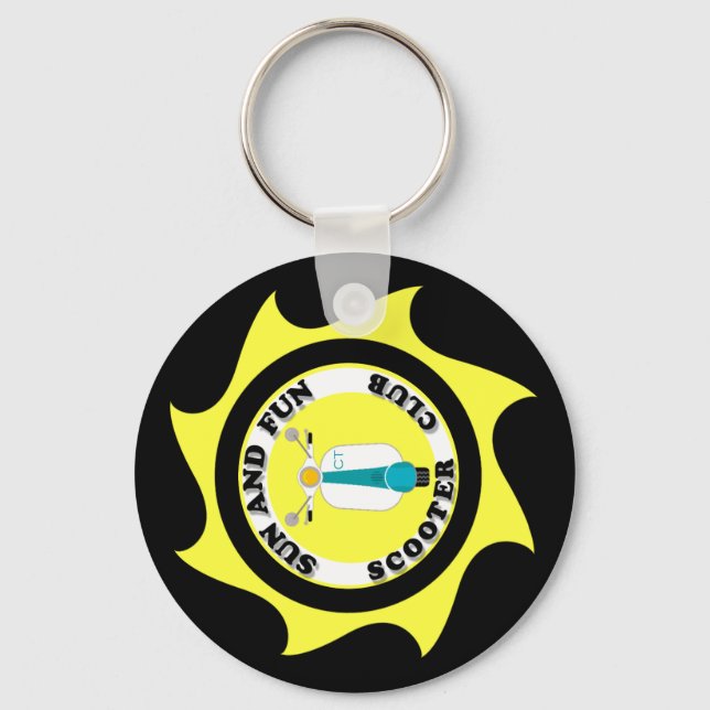 SUN- UND FUN-LOGO-SCHLÜSSELANHÄNGER (SCHWARZ) SCHLÜSSELANHÄNGER (Vorderseite)