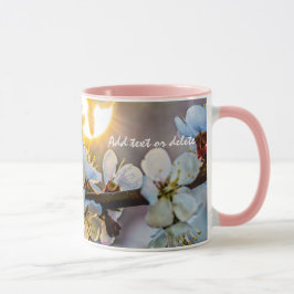 Sun und japanische Aprikosen-Blume Tasse