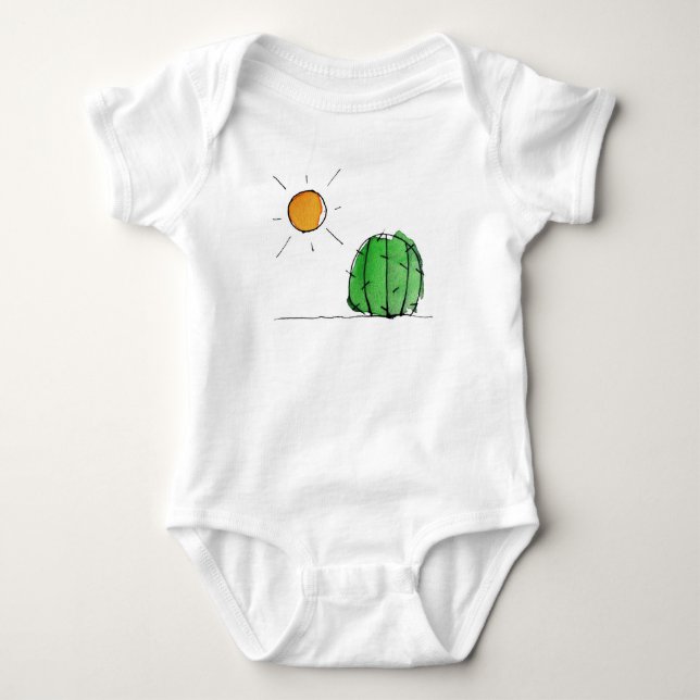 Sun und Kaktus-Aquarell-Baby-Jersey-Bodysuit Baby Strampler (Vorderseite)