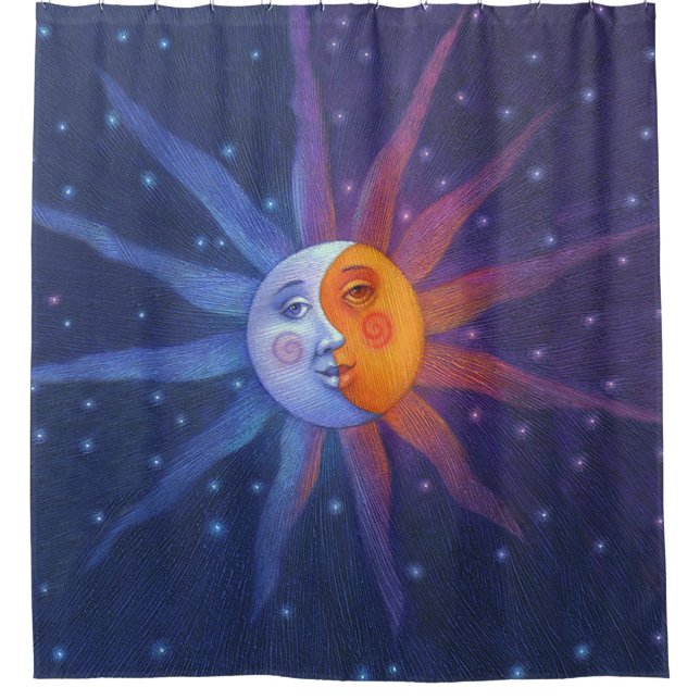 Sun und Mond Duschvorhang (Vorderseite)