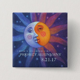Sun und Mond-Eklipse-perfekte Ausrichtung Button