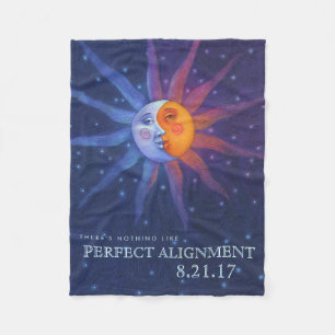 Sun und Mond-Eklipse-perfekte Ausrichtung Fleecedecke
