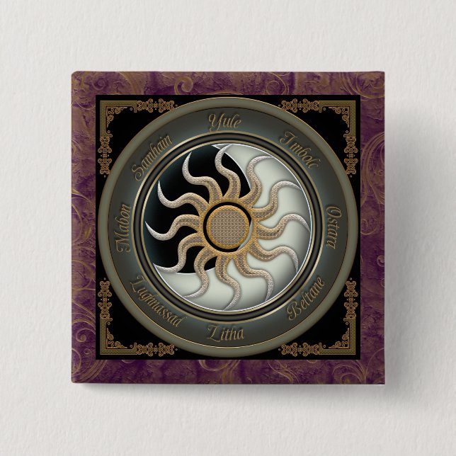 Sun und Mond-Heide-Rad Button (Vorderseite)