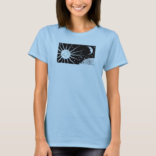 Sun und Mond-Vintage Nachtraum-Szene T-Shirt