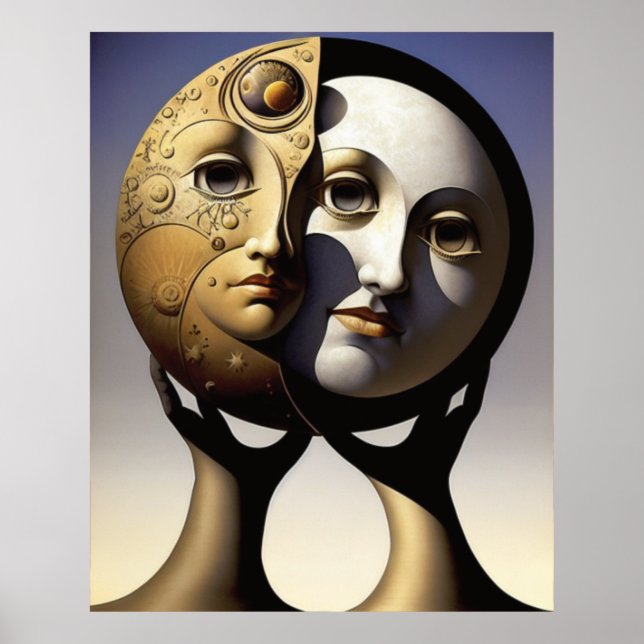 Sun- und Mondplakat Poster (Vorne)