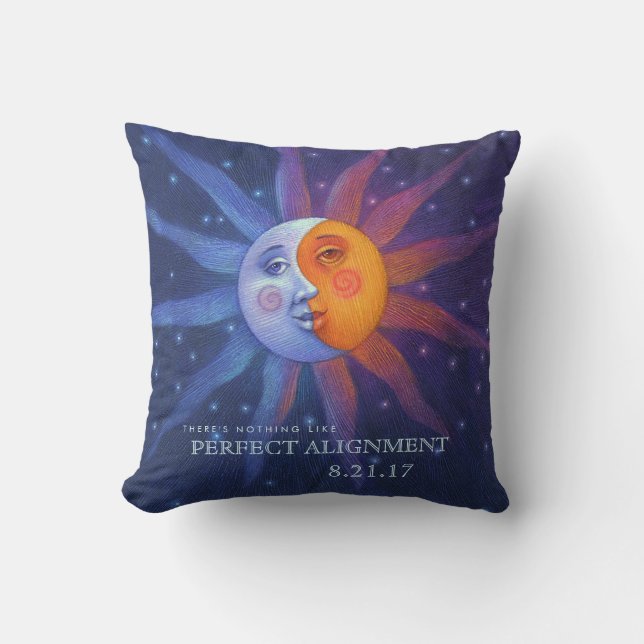Sun und Moon Eclipse Perfect Alignment Kissen (Vorderseite)