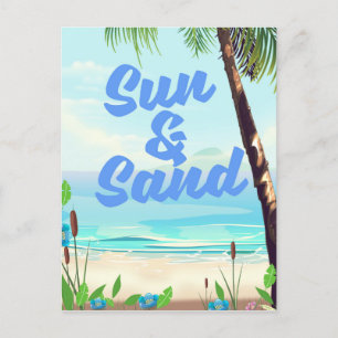 Sun und Sand inspirierende Zitat Cartoon Poster la Postkarte
