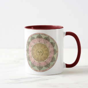 Sun und Seasons Detail aus antiker Karte um 1780 Tasse
