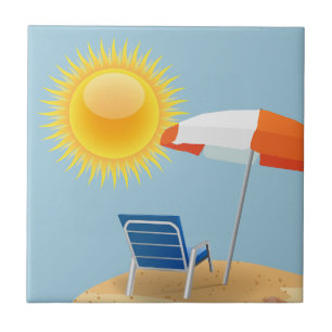 Sun und Strandschirm Fliese
