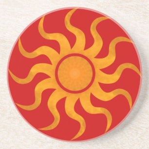 Sun Untersetzer 6 - Roter Hintergrund